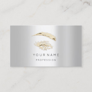 Professionell Lash Brows Makeup Logotyp Guld Silve Visitkort
