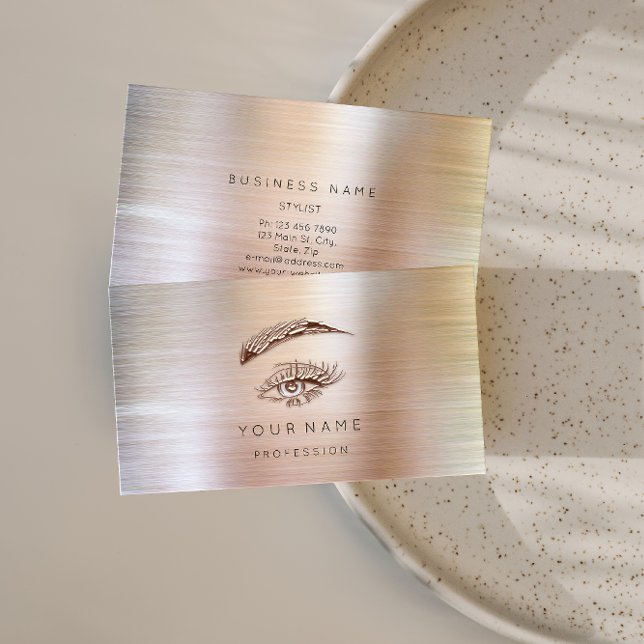 Professionell Lash Brows Makeup Logotyp Öga Ro Visitkort (Skapare uppladdad)