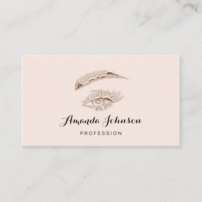 Professionell Lash Brows Makeup Logotyp Ro Smala Visitkort (Framsida)