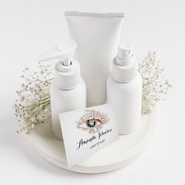 Professionell Lash Brows Makeup Logotyp Ro White Visitkort (Skapare uppladdad)