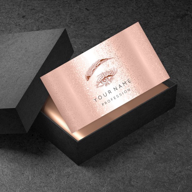 Professionell Lash Brows Makeup Öga Guld Ro Visitkort (Skapare uppladdad)