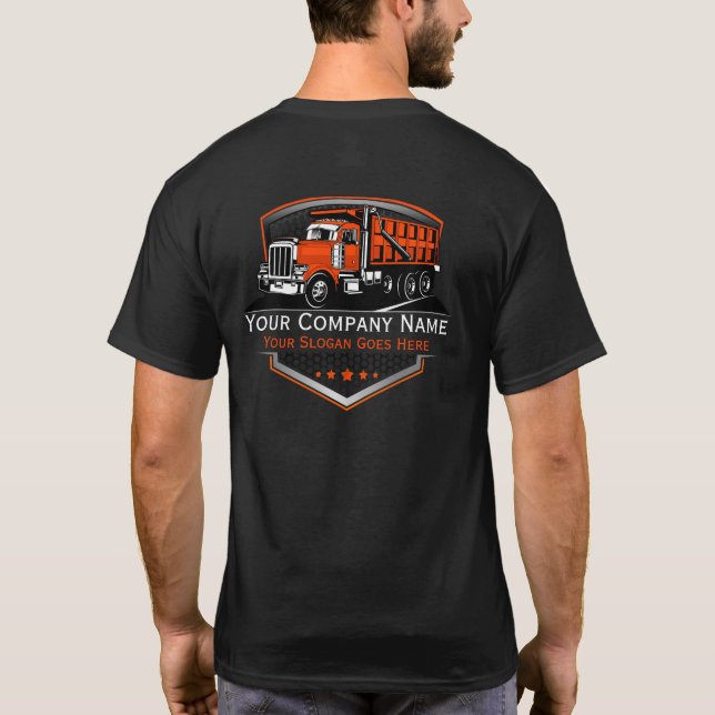 Professionell Lastbilstransport Företag T Shirt (Baksida)