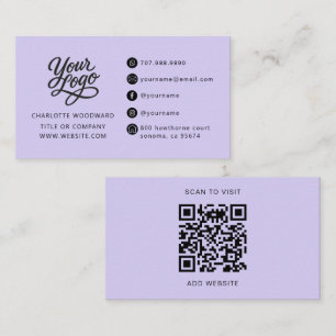 Professionell Lavendel Logotyp QR-kod Visitkort