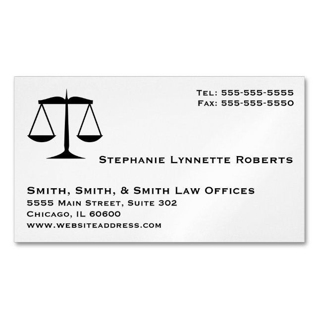 Professionell Law Business Visitkortmagnet (Framsida)