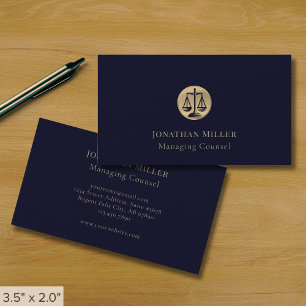 Professionell Lawyer Affärskort med Guld Emblem Visitkort