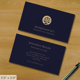 Professionell Lawyer Affärskort med Guld Emblem Visitkort