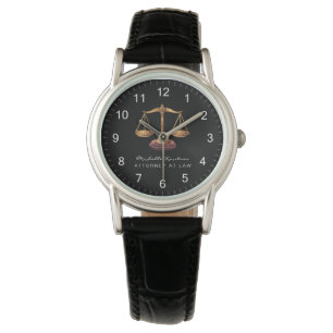 Professionell Lawyer Attorney lyxury Black Guld Armbandsur