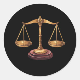 Professionell Lawyer Attorney lyxury Black Guld Runt Klistermärke