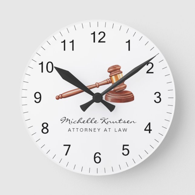 Professionell Lawyer Attorney lyxury White Rund Klocka (Framsida)