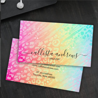 Professionell Leopard Glitter Lägg Till Ditt Namn Visitkort