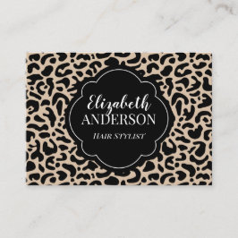 Professionell Leopardtryck Frisörstylist Visitkort