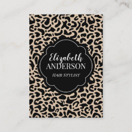 Professionell Leopardtryck Hårstylist Visitkort