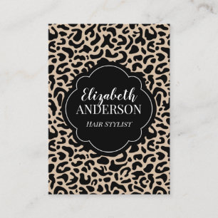 Professionell Leopardtryck Hårstylist Visitkort