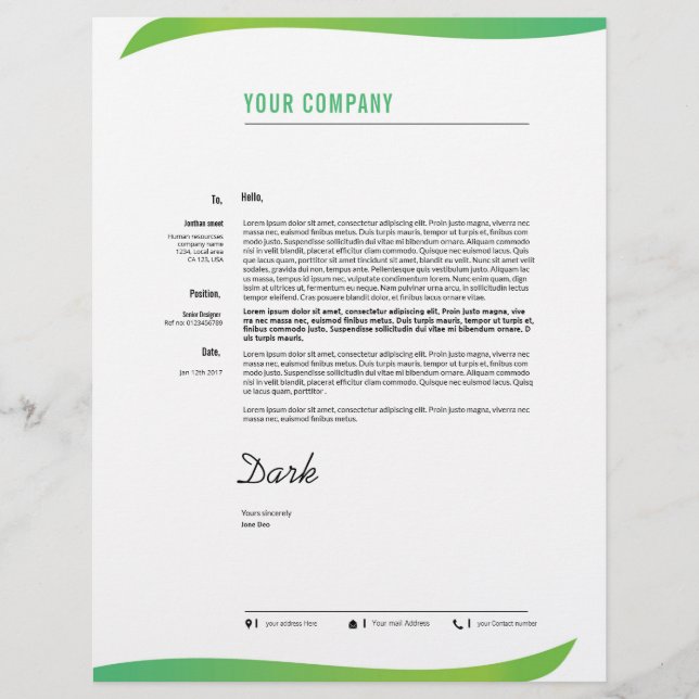 Professionell Letterhead Brevhuvud (Framsida)