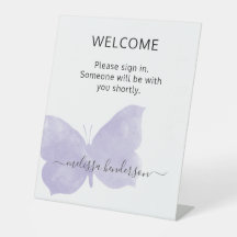 Professionell Lila Butterfly Välkomstkontor