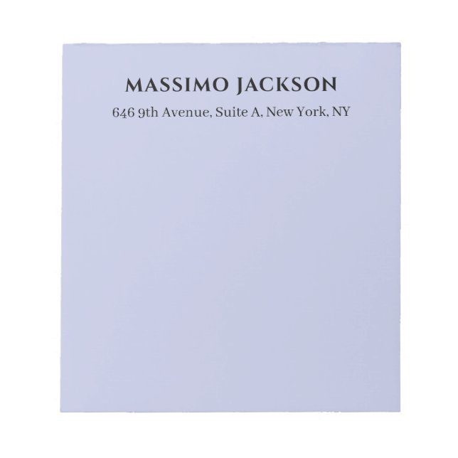 Professionell lila färg modern minimalistisk namn anteckningsblock (Framsida)