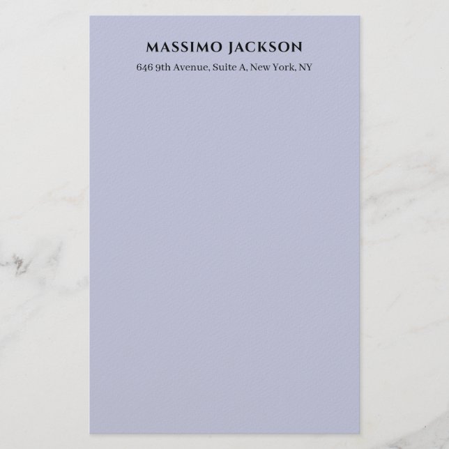 Professionell lila färg modern minimalistisk namn brevpapper (Framsida)