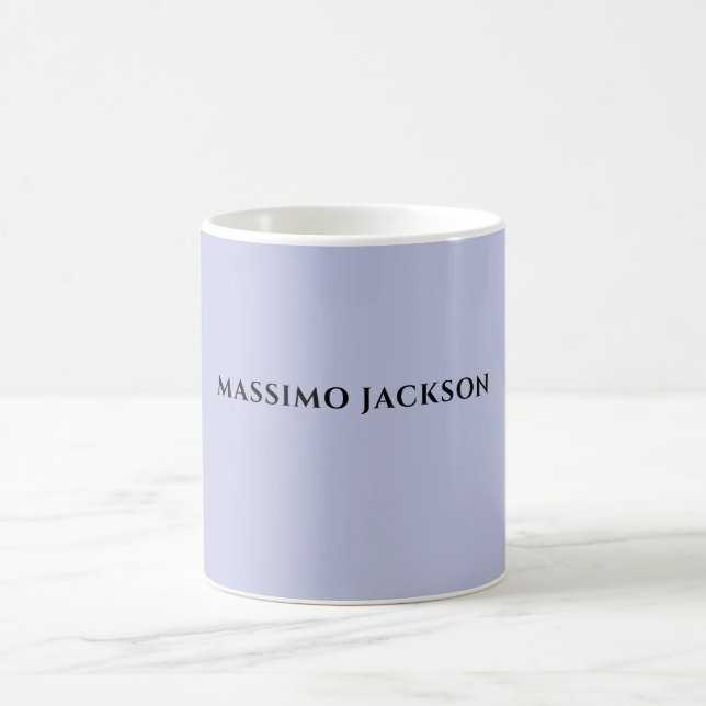 Professionell lila färg modern minimalistisk namn kaffemugg (Center)