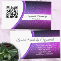 Professionell Lila Glitter QR-kodmall