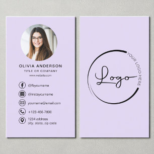 Professionell Lila Lilac Photo Logotyp Social Medi Visitkort