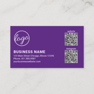Professionell Lila Logotyp QR-kod Modern Visitkort