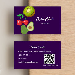 Professionell Lila Nutritionist Dietician QR Code Visitkort