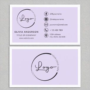 Professionell Lilac Lila Logotyp Social Media Visitkort