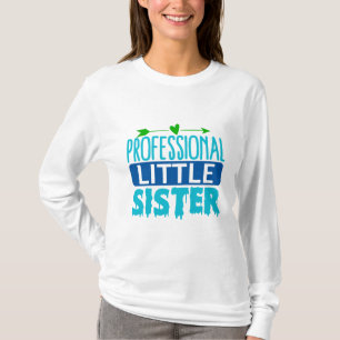 Professionell lillasyster Blå färg dropp T Shirt