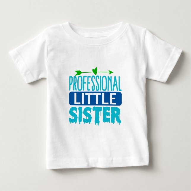 Professionell lillasyster Blå färg dropp T Shirt (Framsida)