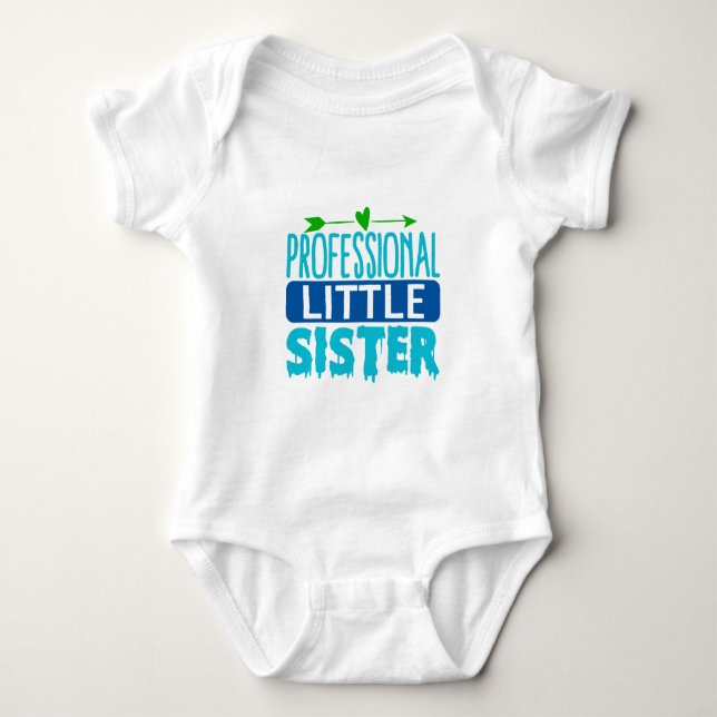 Professionell lillasyster Blå färg dropp T Shirt (Framsida)