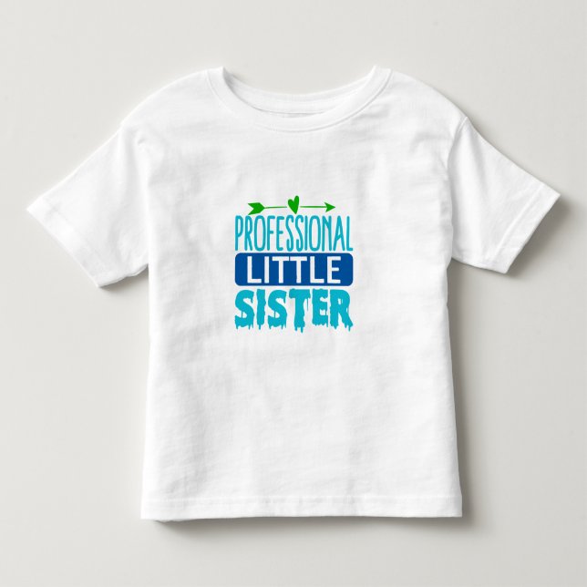 Professionell lillasyster Blå färgsprut T Shirt (Framsida)