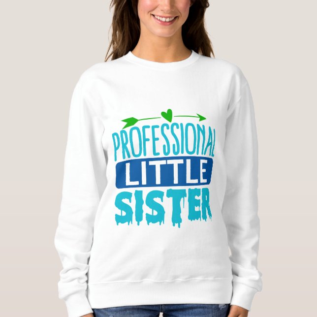 Professionell lillasyster Blå Målarfärg Dropp T Shirt (Framsida)