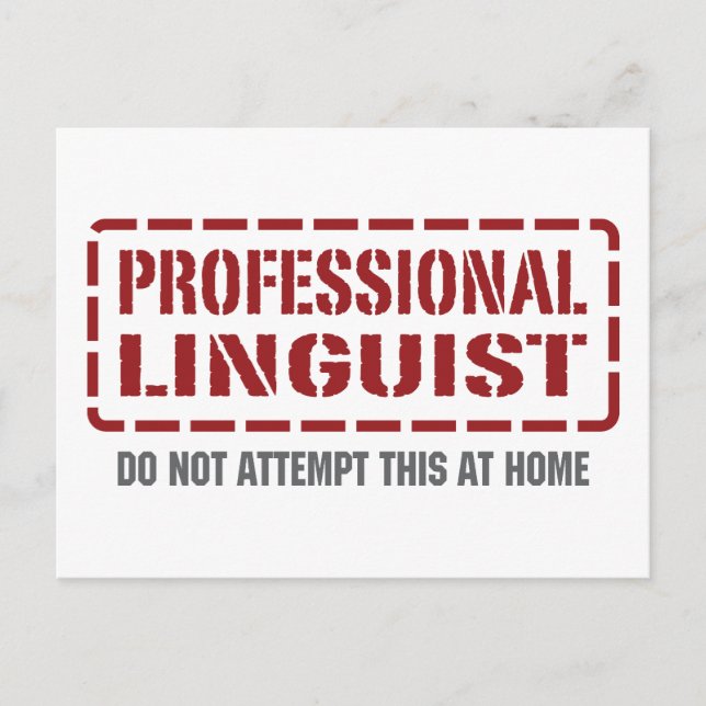 Professionell lingvist vykort (Framsida)