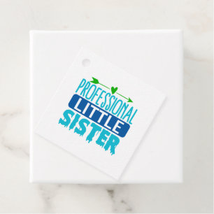 Professionell Little Sister Blue Paint Drift Gåvor Etiketter