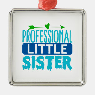 Professionell Little Sister Blue Paint Drift Julgransprydnad Metall