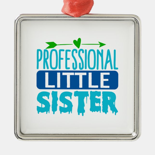Professionell Little Sister Blue Paint Drift Julgransprydnad Metall (Framsidan)