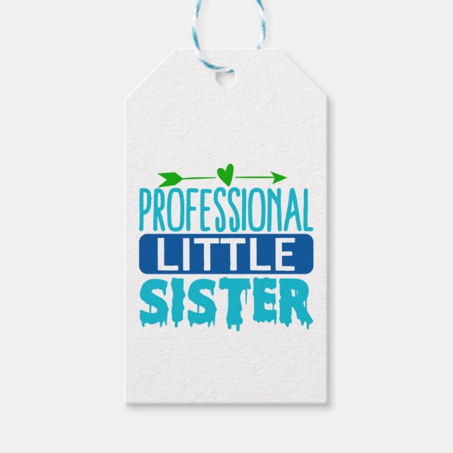 Professionell Little Sister Blue Paint Drift Presentetikett (Framsidan)