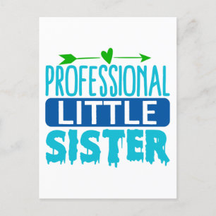 Professionell Little Sister Blue Paint Drift Vykort