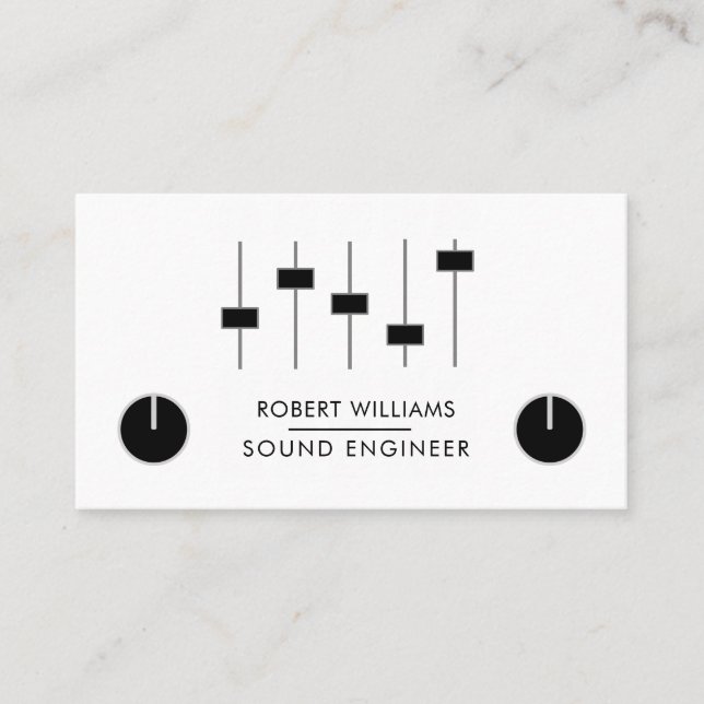 Professionell Ljud Music DJ Audio Control Visitkort (Framsida)