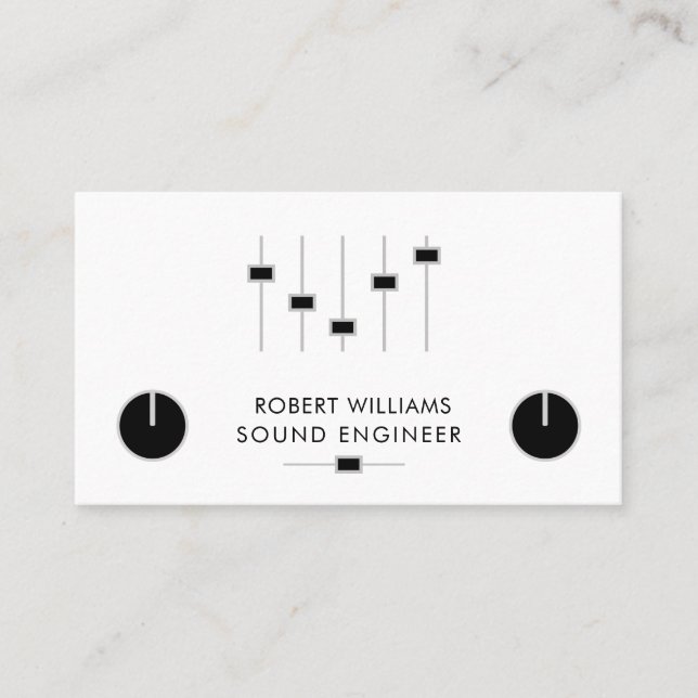 Professionell Ljud Music DJ Audio Control Visitkort (Framsida)