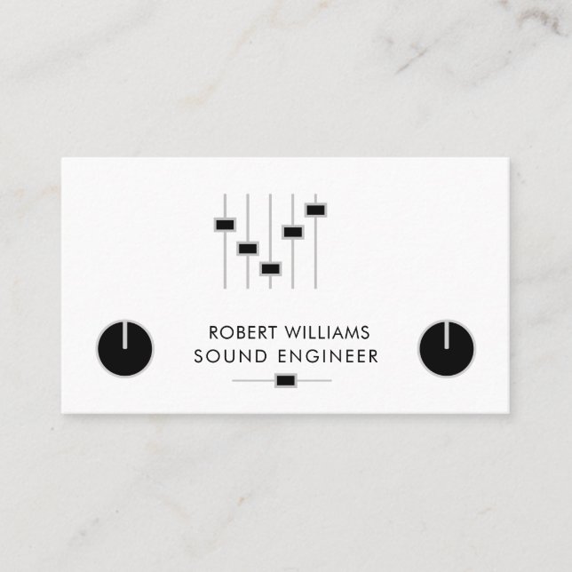 Professionell Ljud Music DJ Audio Control Visitkort (Framsida)