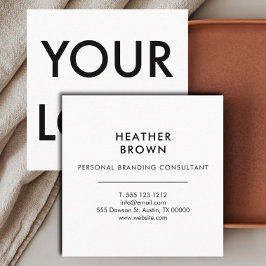Professionell Logo Minimal Modern Vit Fyrkantigt Visitkort