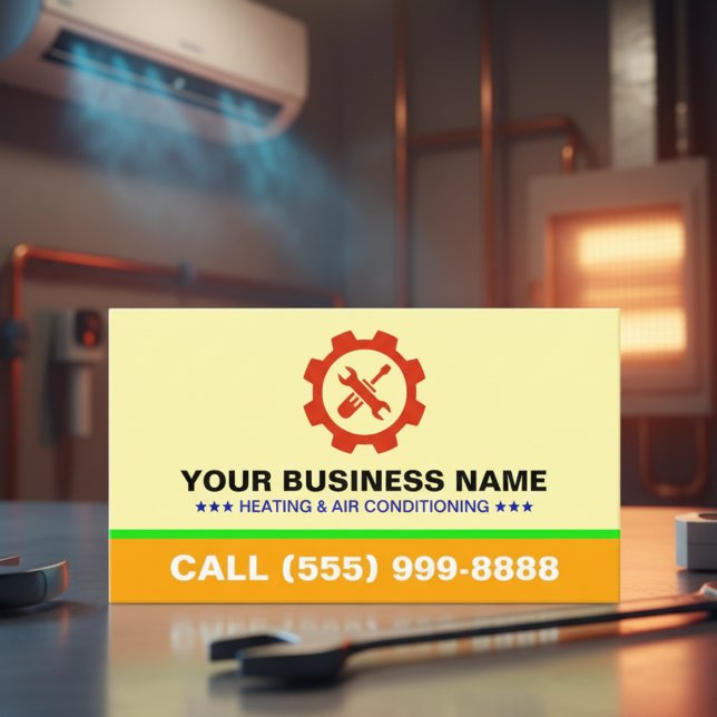 Professionell LOGO Värme Luftkonditionering | HVAC Visitkort ( HVAC system repair marketing)
