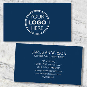 Professionell Logotyp Affärsminimalistisk Marinblå Visitkort