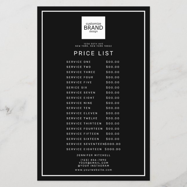 Professionell Logotyp Black Beauty Pris Service Li Flygblad (Framsidan)