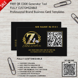 PROFESSIONELL LOGOTYP DESIGN-ANPASSNINGSBAR MED QR VISITKORT