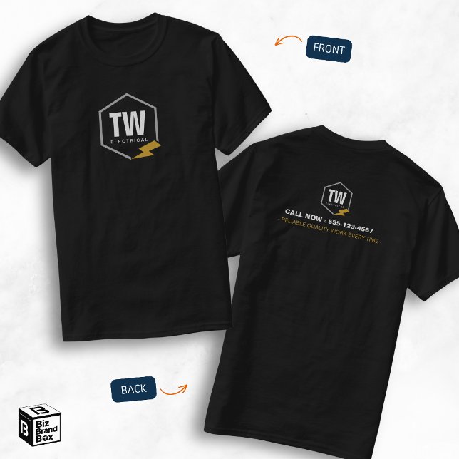 Professionell logotyp elektriker elservices t shirt (Professional Logo Electrician Electrical Services T-Shirt)