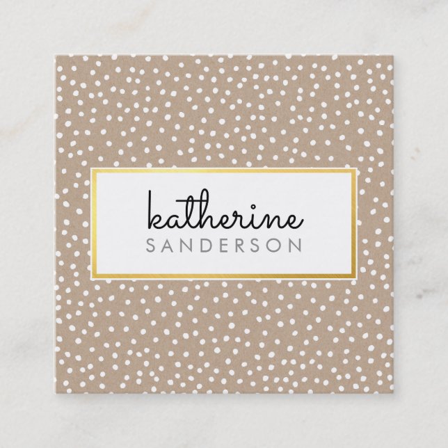 PROFESSIONELL LOGOTYP EMBLEM modern kraftfull guld Fyrkantigt Visitkort (Framsida)