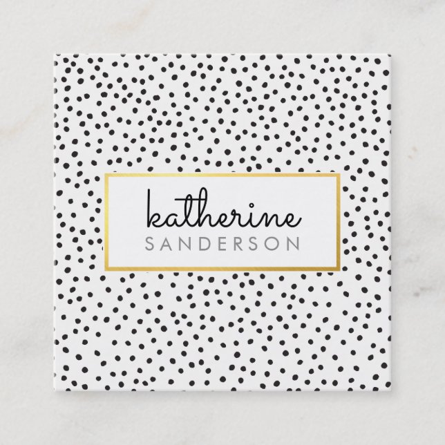 PROFESSIONELL LOGOTYP EMBLEM modern svart faux gul Fyrkantigt Visitkort (Framsida)