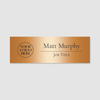 Professionell Logotyp Employee ID Faux Copper Namnbricka